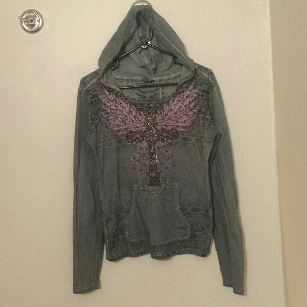 Grey and lace with glam hoodie
